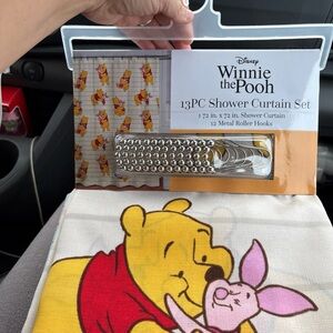 Disney Winnie the Pooh Shower Curtain Set - Yellow and Red